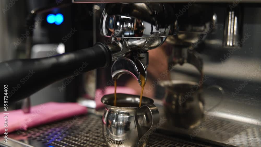 making coffee process with espresso machine making coffee process with espresso machine