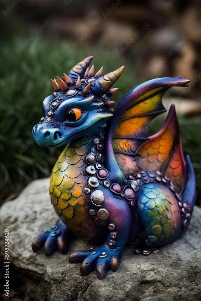 illustration, cute dragon colorful , generative ai illustration, cute dragon colorful , generative ai