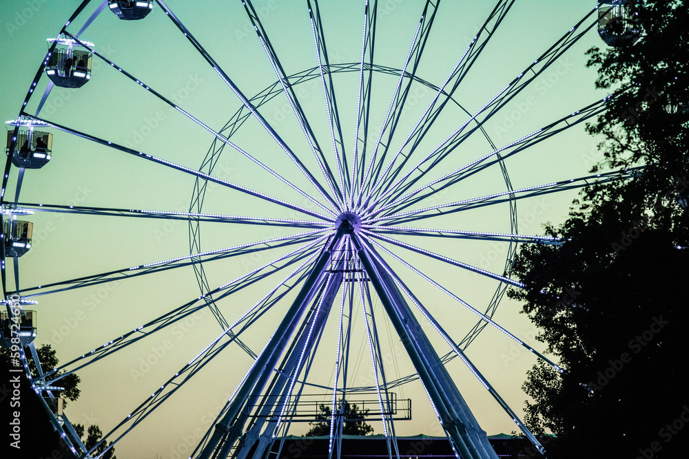ferries wheel illuminated at night ferries wheel illuminated at night