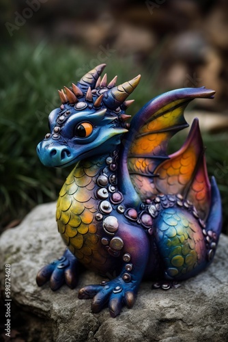 illustration  cute dragon colorful   generative ai