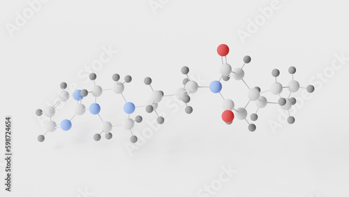buspirone molecule 3d, molecular structure, ball and stick model, structural chemical formula buspar