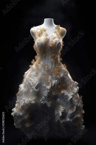 A dress made out of clouds and fog. Generative AI.