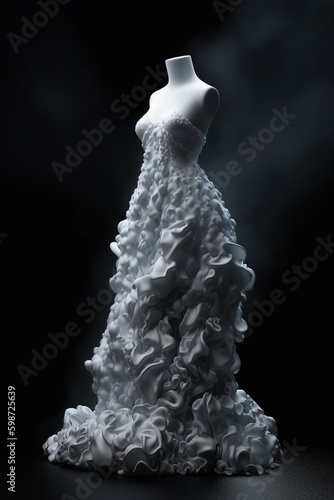 A dress made out of clouds and fog. Generative AI.