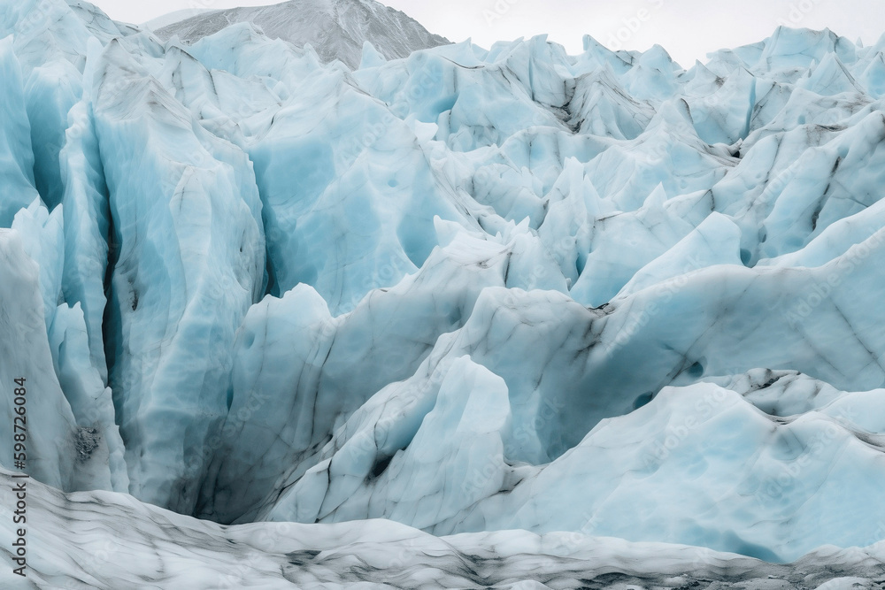 Abstract Glacier with Blue and White Ice Created with Generative AI Technology Abstract Glacier with Blue and White Ice Created with Generative AI Technology