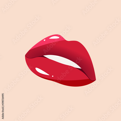 Sexy alluring lips, desired kiss - vector illustration