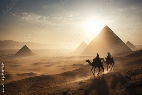 Camels and pyramids. Generative AI.