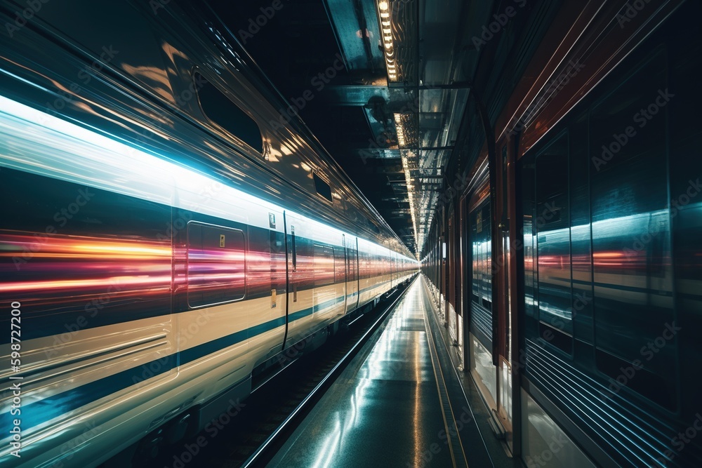 Train and high-speed railway. Generative AI. Train and high-speed railway. Generative AI.