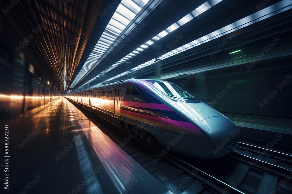 Train and high-speed railway. Generative AI. Train and high-speed railway. Generative AI.