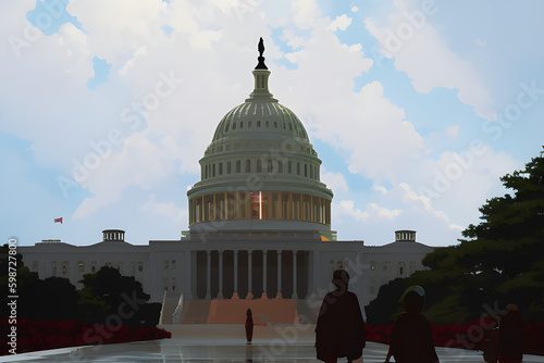 USA country's capitol building as symbol of American government Generative Ai
