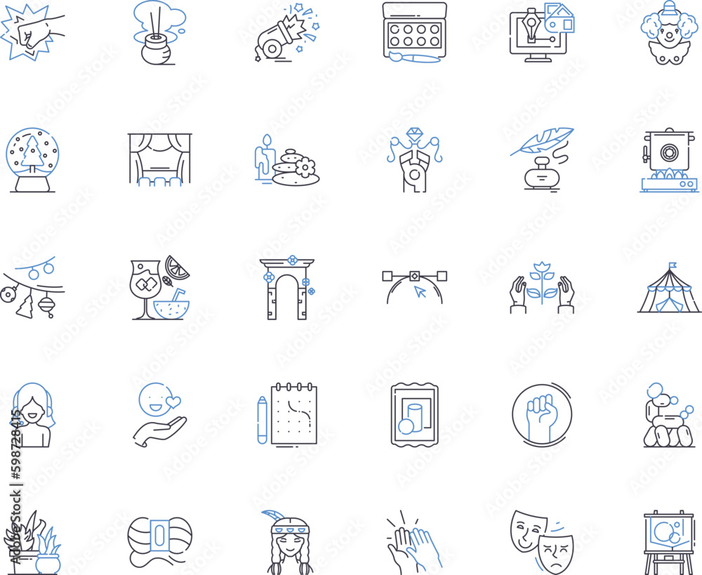 Recreations line icons collection. Adventure, Leisure, Games, Sports, Entertaining, Fun, Joy vector and linear illustration. Relaxation,Escape,Outdoor outline signs set Generative AI Recreations line icons collection. Adventure, Leisure, Games, Sports, Entertaining, Fun, Joy vector and linear illustration. Relaxation,Escape,Outdoor outline signs set Generative AI