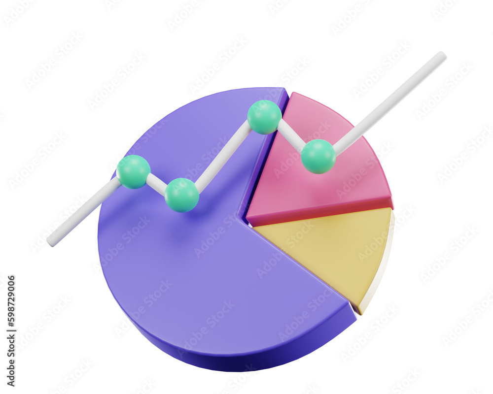 pie chart busines graph 3d on white background , 3d rendering pie chart busines graph 3d on white background , 3d rendering