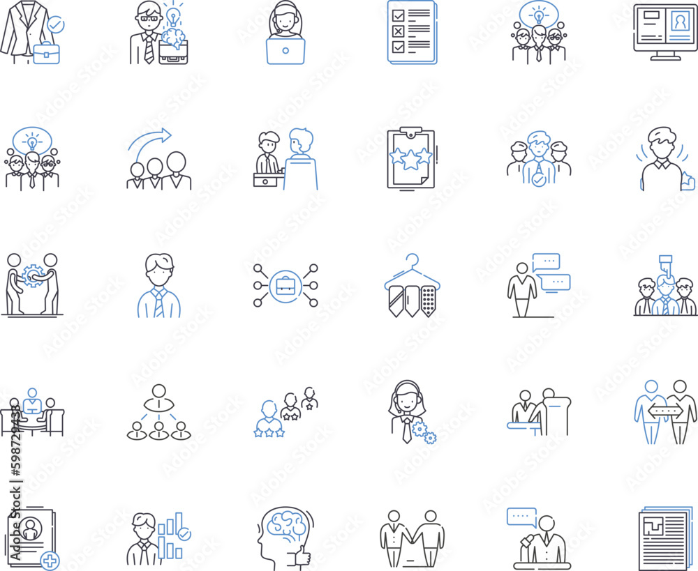 Organization facility line icons collection. Efficiency, Productivity, Equipment, Maintenance, Resourceful, Logistics, Space vector and linear illustration. Safety,Innovation,Management Generative AI