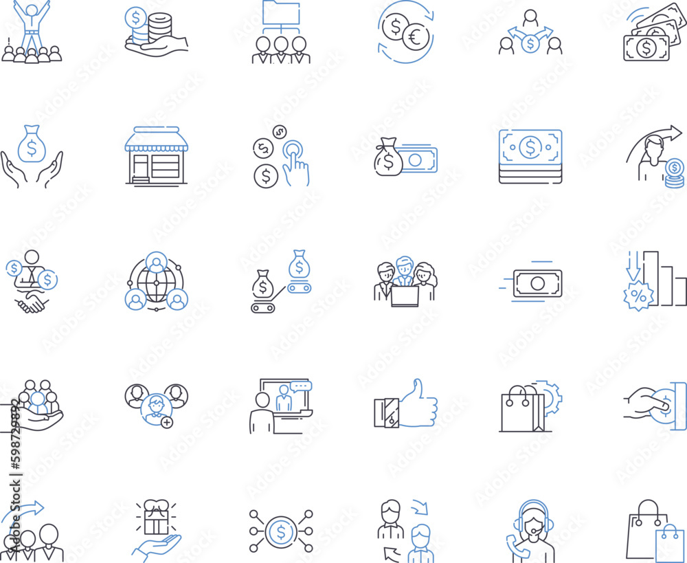 Product development line icons collection. Innovation, Prototyping, Iteration, Research, Design, Manufacturing, Testing vector and linear illustration. Generative AI