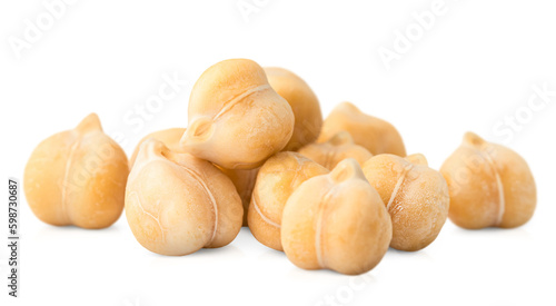 Tableau sur toile chickpea heap on white isolated background, front view