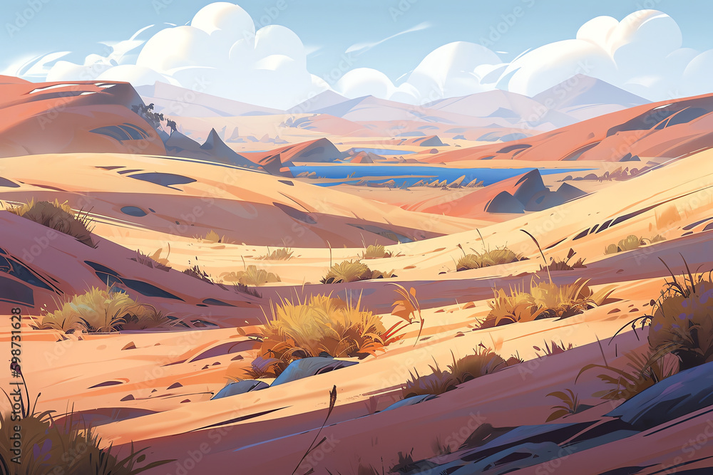 empty a vast desert landscape. generative AI