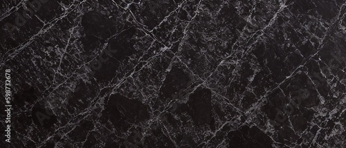 Black marble stone texture background material Generative AI.