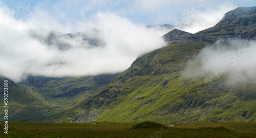 Green Irish Mountains and Fields