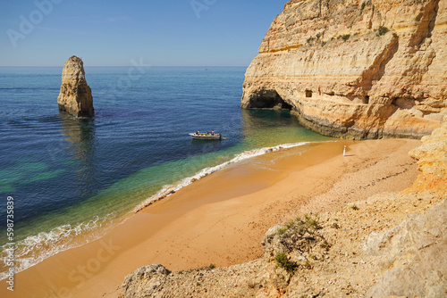 Portugal Algarve beach Praia do Carvalho, hidden beach near Carvoeiro