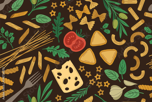 Pasta seamless pattern