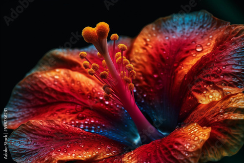 Macro shot of an exotic tropical flower. generative AI