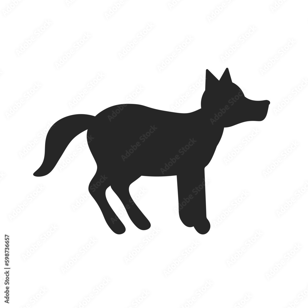Black and white vector silhouette illustration of a wolf EPS Black and white vector silhouette illustration of a wolf EPS