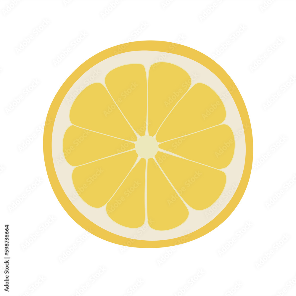 Lemon slice isolated vector citrus Lemon slice isolated vector citrus