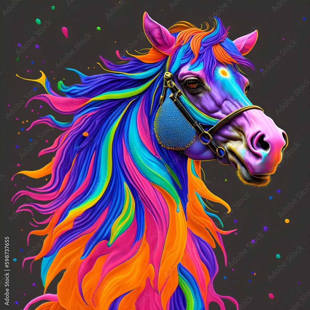 Cabeza de caballo colorida