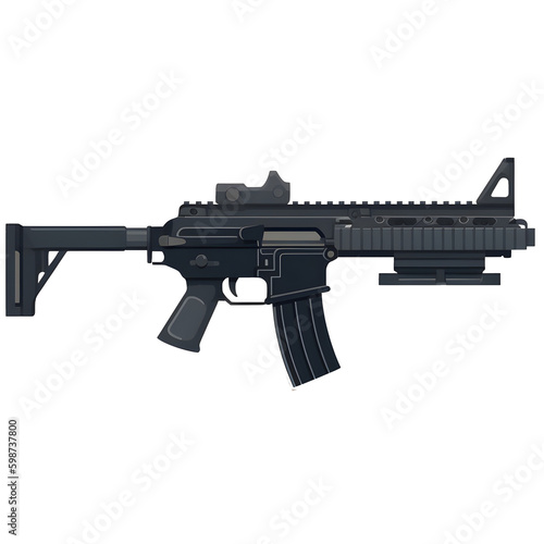 3d assault rifle vector PNG