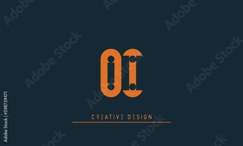Alphabet letters Modern Creative logo OI , IO