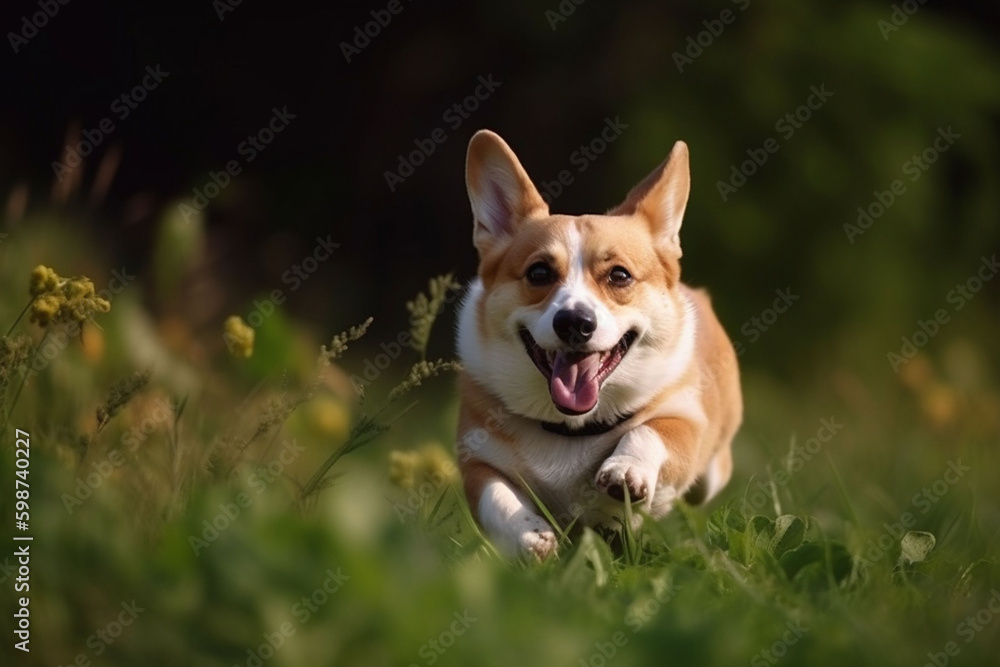 A running corgi created with Generative AI