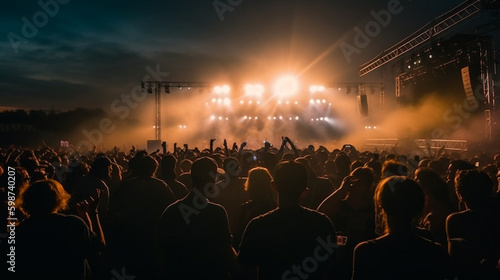 People at a big concert. Generative AI