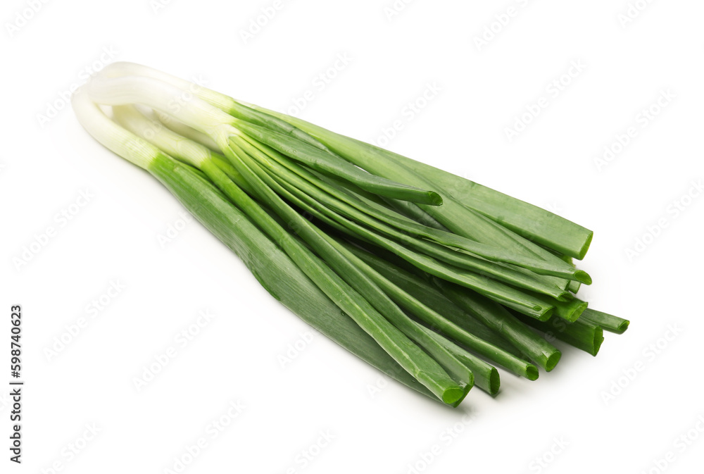Fresh green onion isolated on white background Fresh green onion isolated on white background