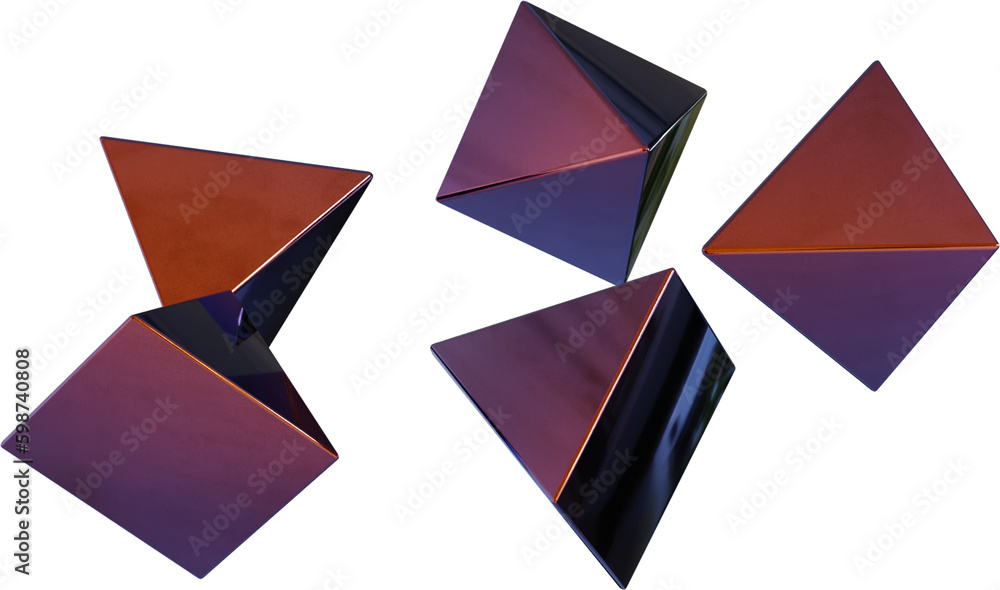 3d rendering. Abstract geometric shapes illustration. Modern minimal glossy objects isolated on transparent background 3d rendering. Abstract geometric shapes illustration. Modern minimal glossy objects isolated on transparent background