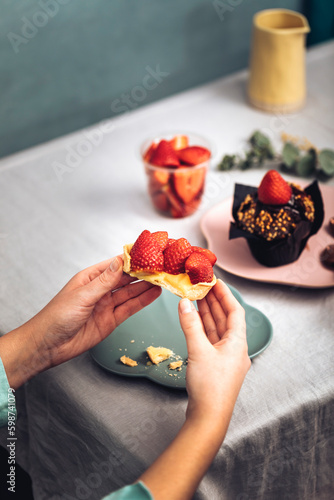 Dégustation tarte aux fraises