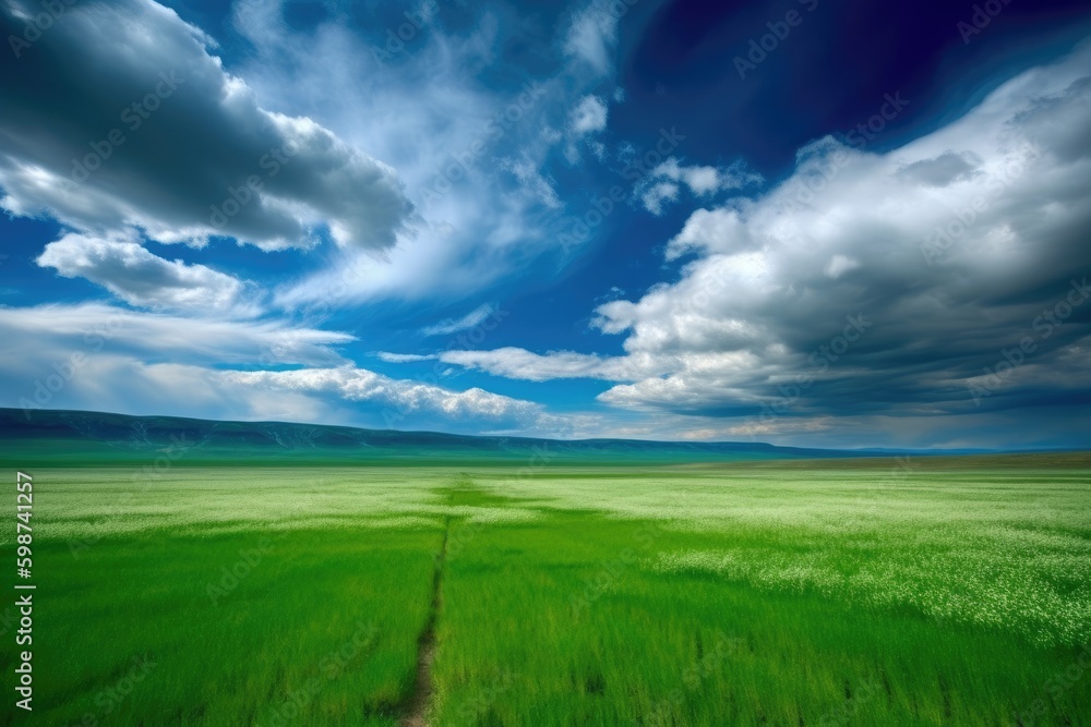 mound of earth on a grassy landscape. Generative AI Generative AI mound of earth on a grassy landscape. Generative AI Generative AI