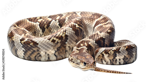 Snake isolated on transparent background created with generative AI technology