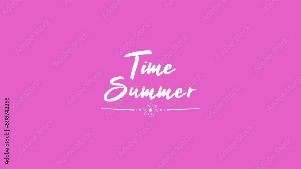 Summer Time with cartoon flowers on pink gradient, motion promotion, summer and retro style background Summer Time with cartoon flowers on pink gradient, motion promotion, summer and retro style background