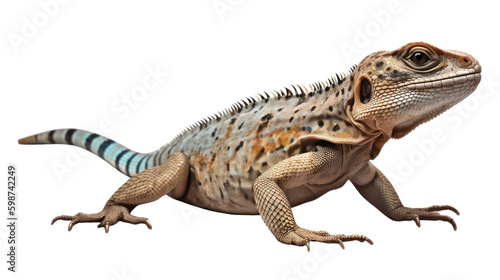 Lizard isolated on transparent background created with generative AI technology
