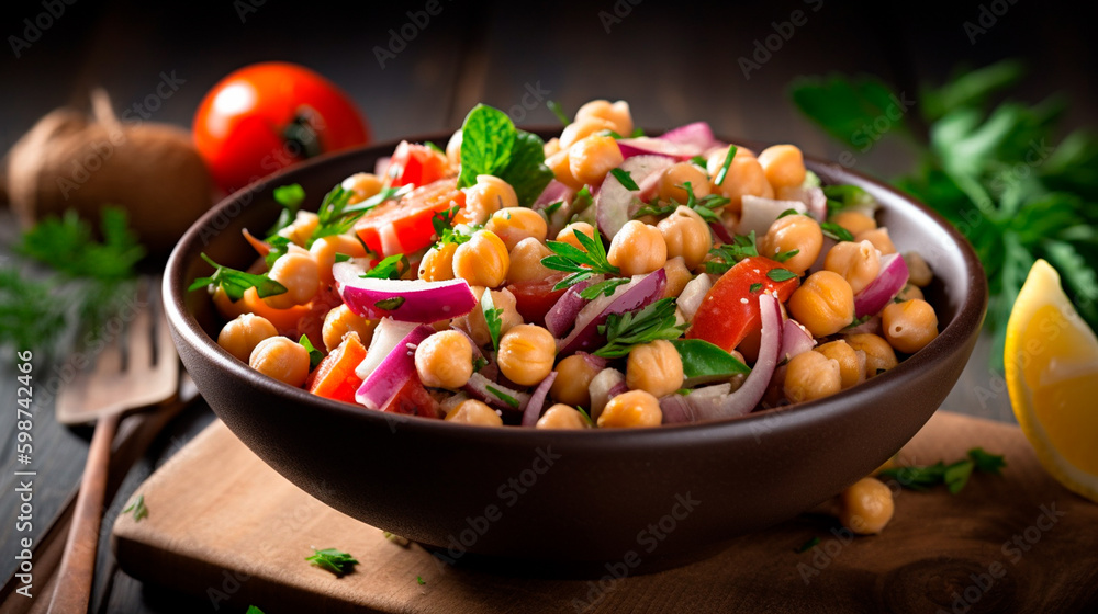 Healthy Chickpea Salad. Generative AI Healthy Chickpea Salad. Generative AI