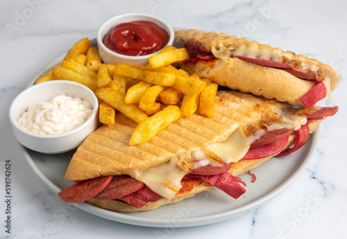 Delicious looking hot sandw...