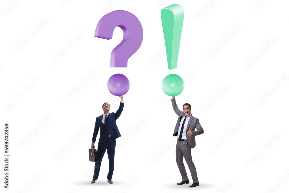 Concept of question and exclamation marks Concept of question and exclamation marks