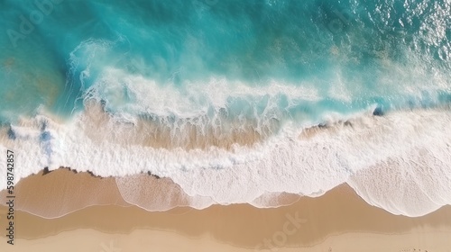 Beautiful ocean waves beach background, great design for any purposes. Travel background. Summer vacation. Tropical beach.