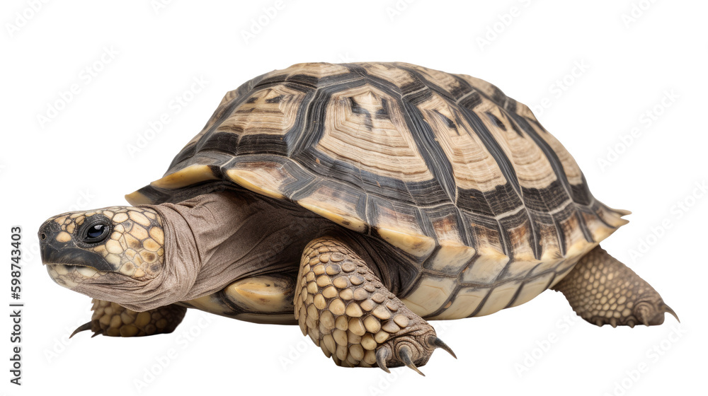 Fototapeta premium Tortoise isolated on transparent background created with generative AI technology