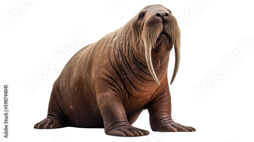 Walrus isolated on transparent background created with generative AI technology