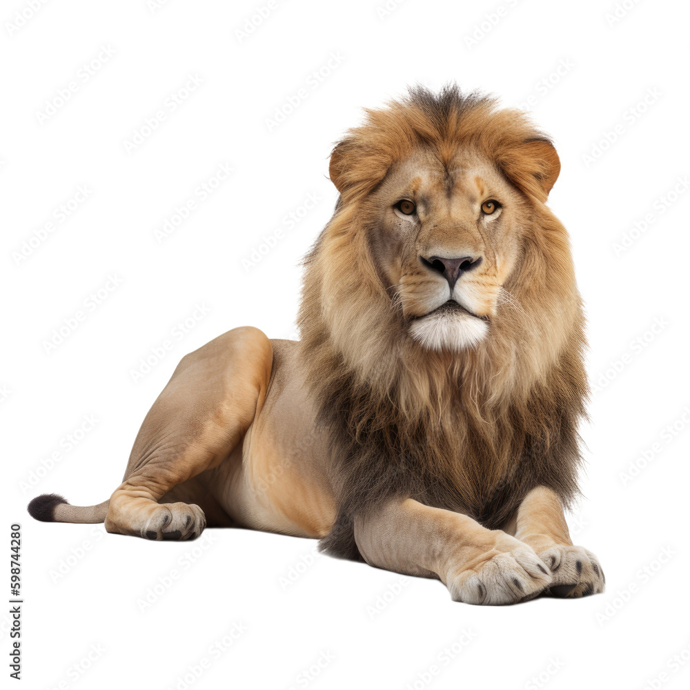 Lion on transparent background. PNG, ai	