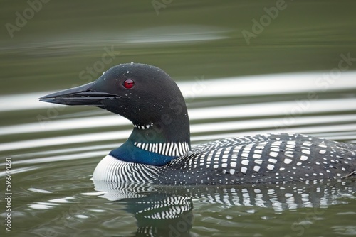 Close up of a loon in water.. photo