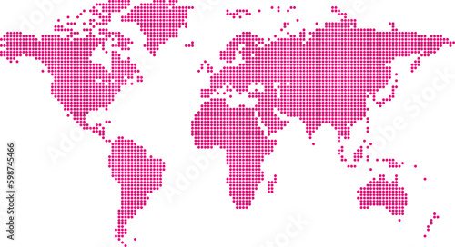 Dotted Line World Map 