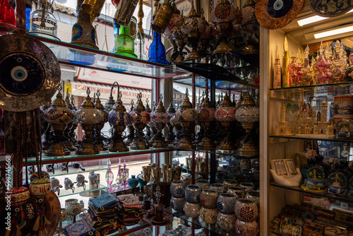 Photography souvenirs in a store at the izmir bazaar, izmir, turkey, may 2023