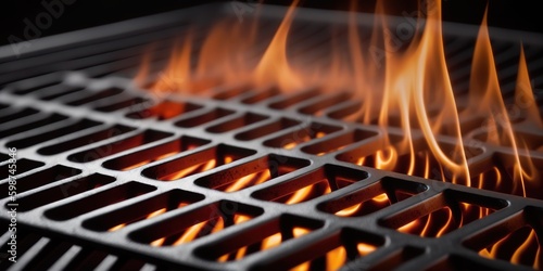 Empty grill bbq steel grid