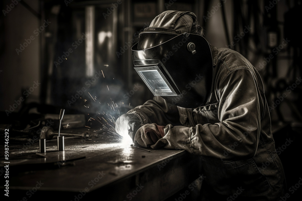 Welding, welder, soldering man Photography. AI generative Welding, welder, soldering man Photography. AI generative
